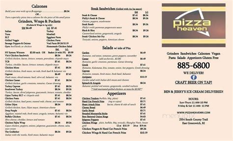 pizza heaven east greenwich|pizza heaven menu.